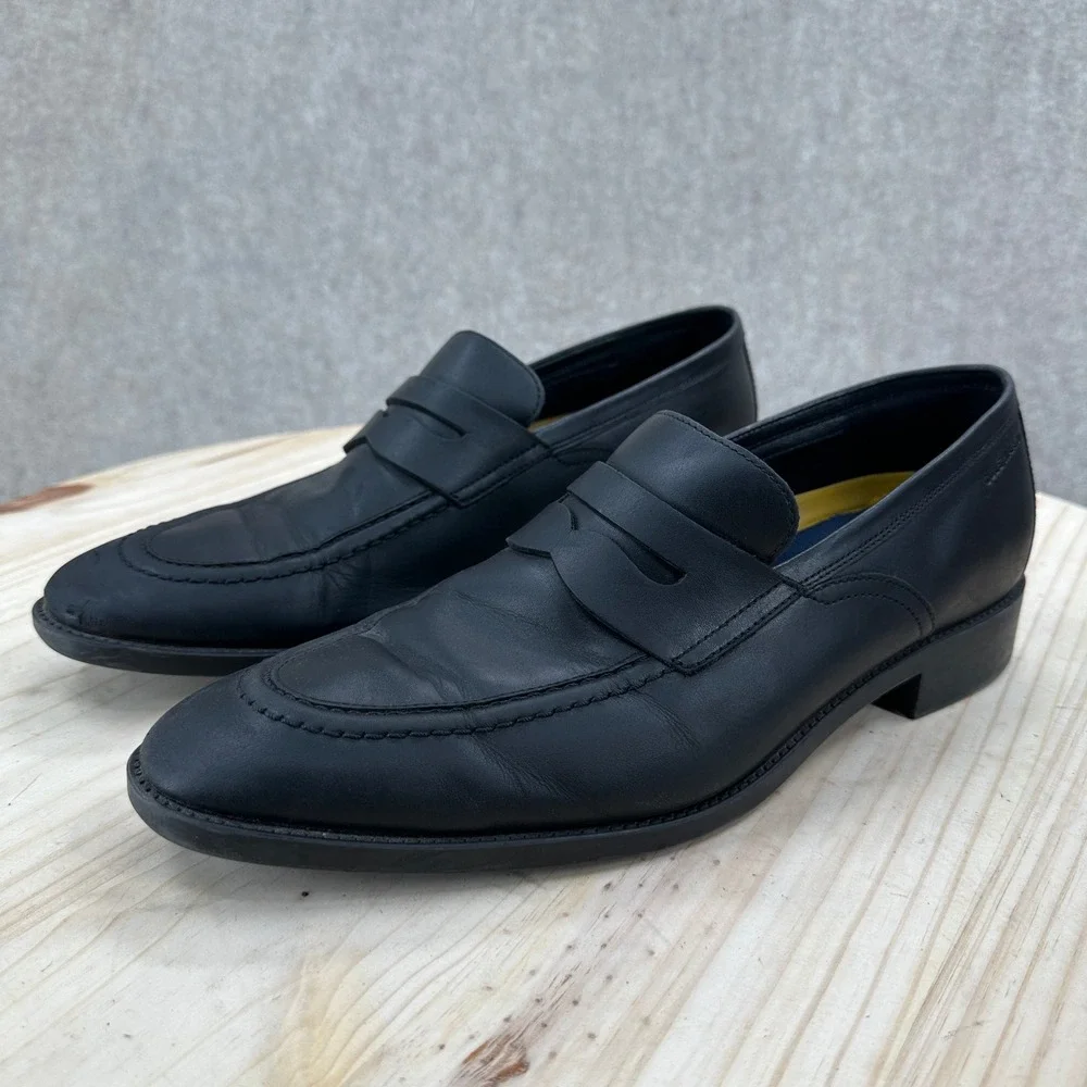 Cole Haan Penny Loafers Mens‎ 9.5 Black Leather Classic Dress Shoes